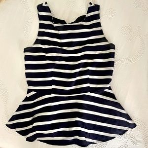 Anthropologie Striped Peplum sleeveless shirt Small
